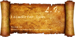 Leimdörfer Iván névjegykártya